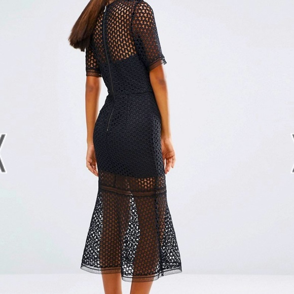 Jarlo Tall Cutwork Lace Overlay Midi Dress - Picture 5 of 11